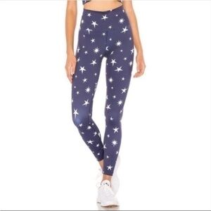 Beach RIOT Sport‎ Leggings Medium Marine Stars Navy White